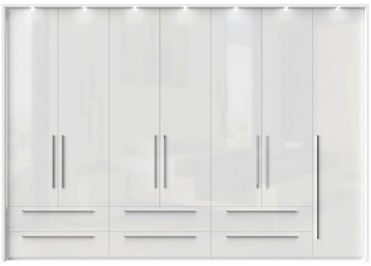 ORMAR SA KLASIČNIM VRATIMA bela visoki sjaj, bela  322/226/60 cm  - bela visoki sjaj/bela, Dizajnerski, pločasti materijal/plastika (322/226/60cm)
