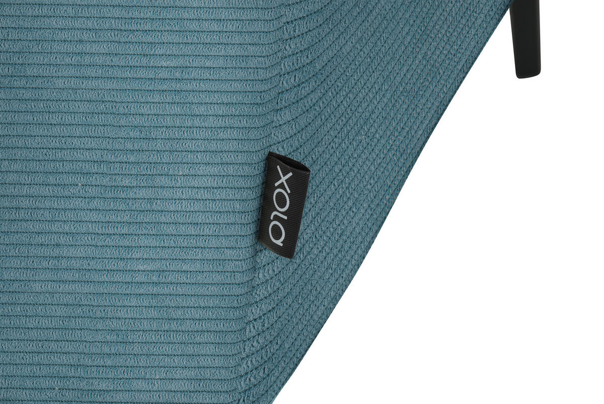 ECKSOFA in Feincord Türkis  - Türkis/Schwarz, Design, Textil/Metall (205/280cm) - MID.YOU