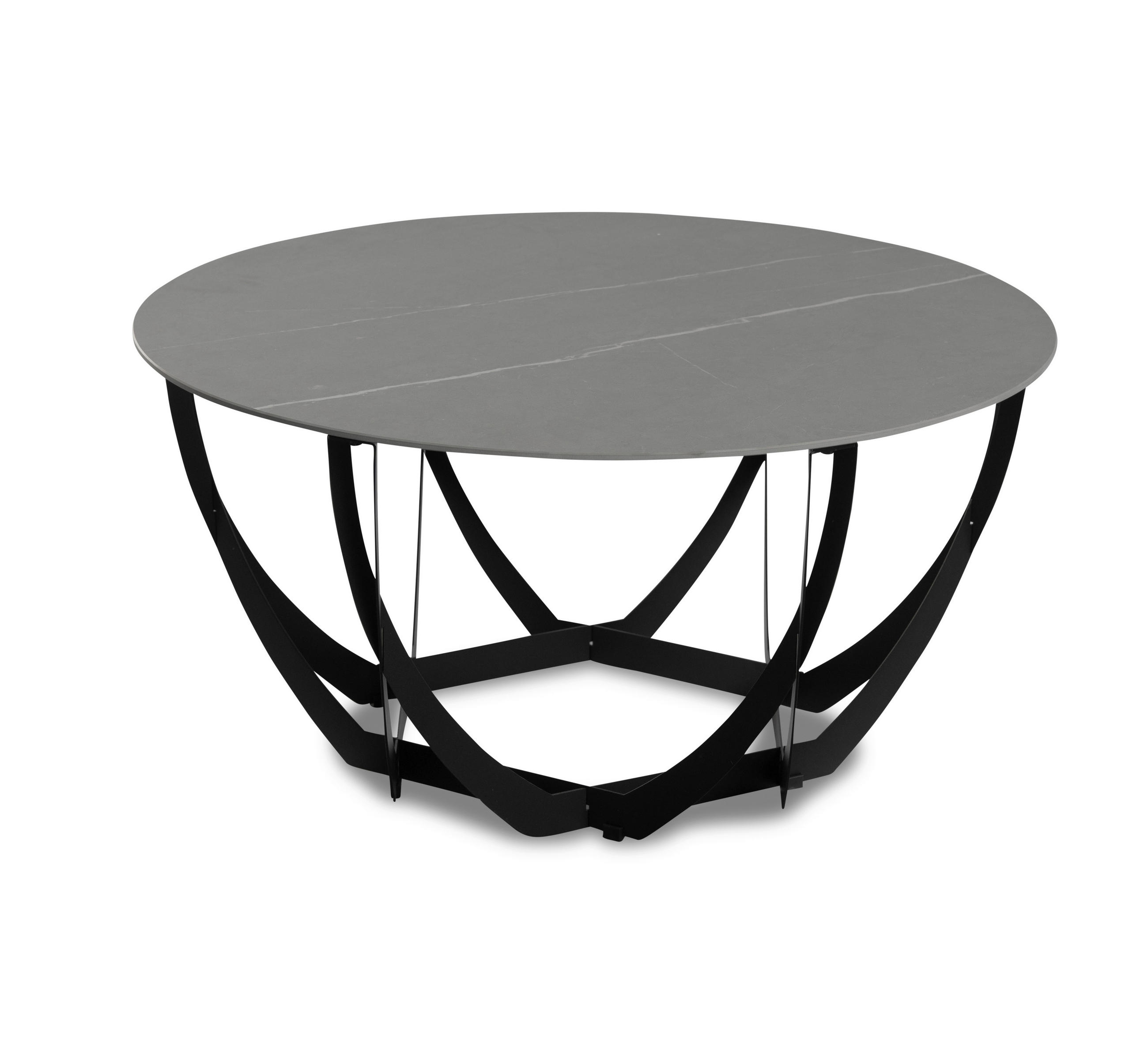 COUCHTISCH 80/80/40 cm rund Grau, Schwarz  - Schwarz/Grau, Basics, Stein/Metall (80/80/40cm) - Xora