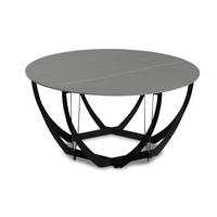 COUCHTISCH 80/80/40 cm rund Grau, Schwarz  - Schwarz/Grau, Basics, Stein/Metall (80/80/40cm) - Xora