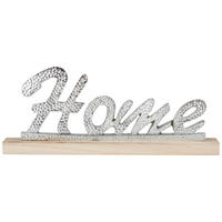 UKRASNI NATPIS - prirodna boja/srebrna, Lajfstajl, drvo/plastika (35,2cm) - Ambia Home