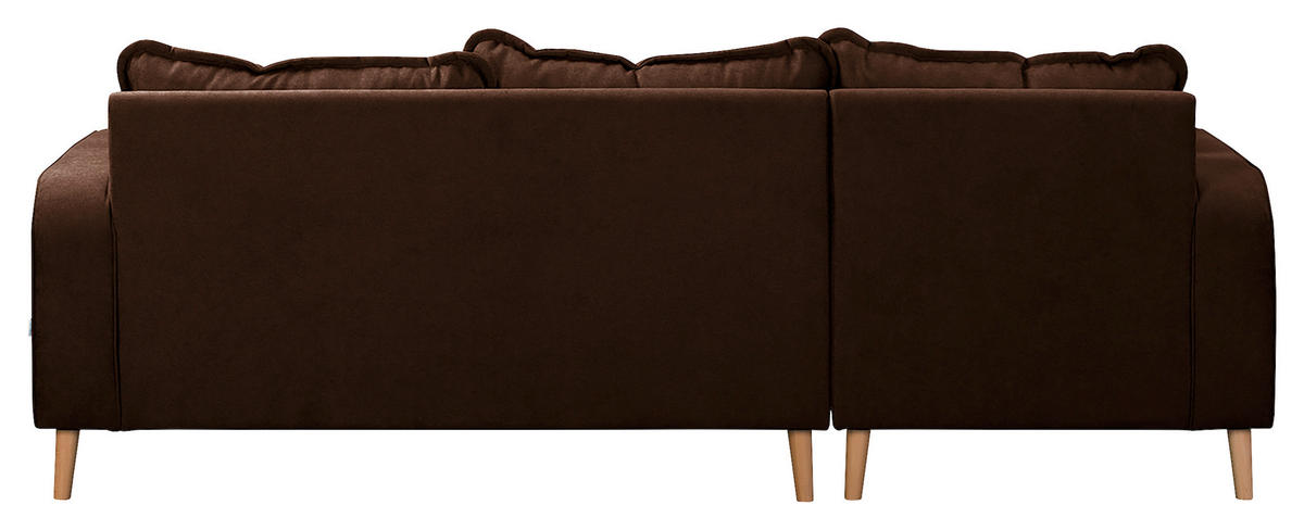 ECKSOFA in Mikrofaser Braun  - Wengefarben/Braun, Design, Holz/Textil (150/230cm) - Livetastic
