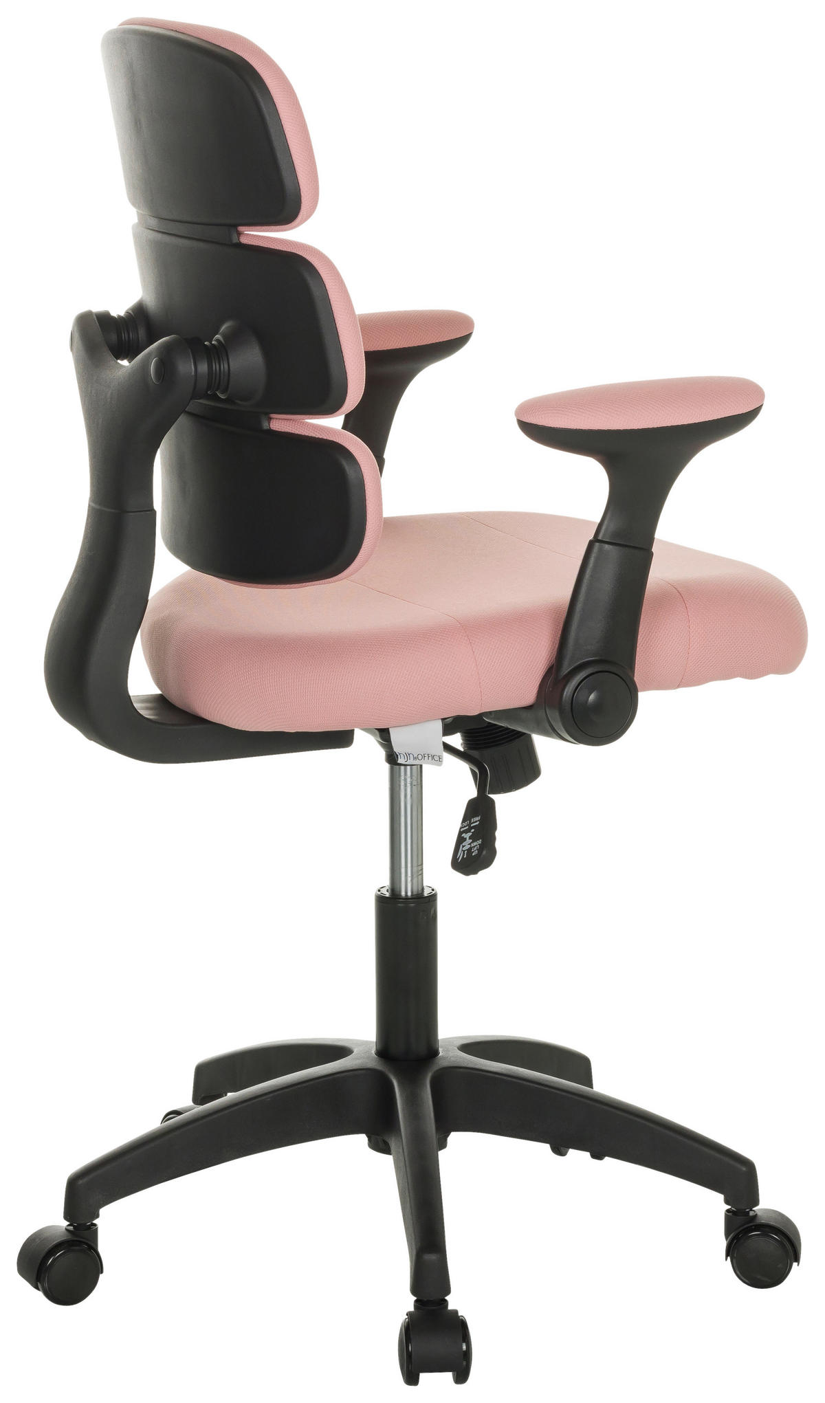 OTOČNÁ ŽIDLE PRO MLÁDEŽ, růžová - růžová/černá, Basics, textil/plast (62/86-97/62cm) - MID.YOU
