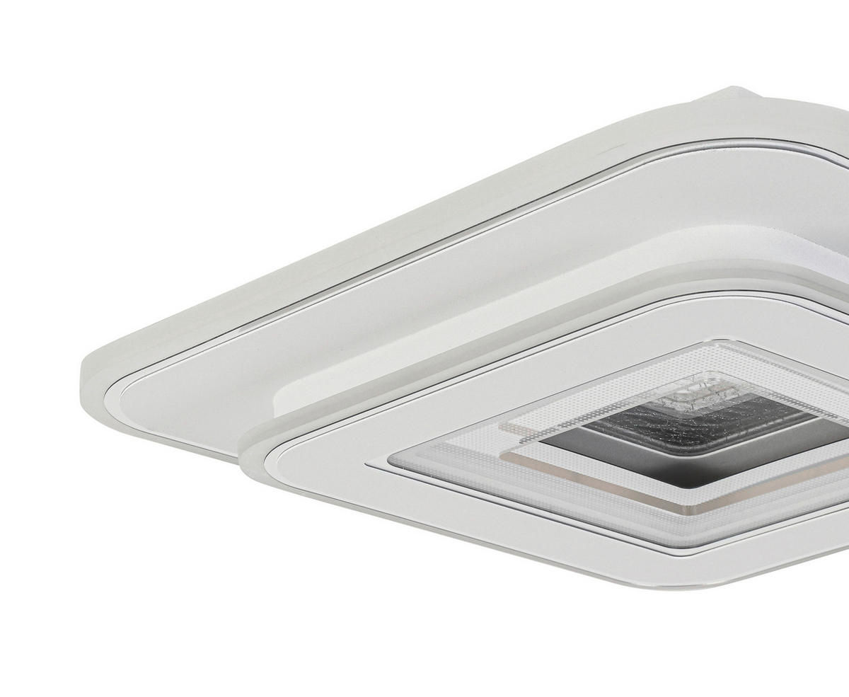 LED-DECKENLEUCHTE Levels 35/35/6 cm   - Chromfarben/Weiß, Basics, Kunststoff/Metall (35/35/6cm) - Novel