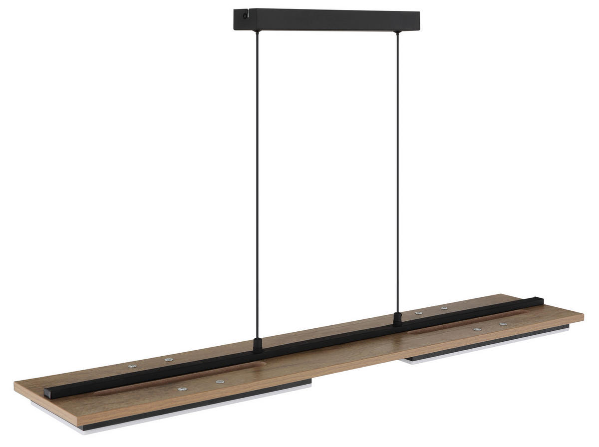 ZÁVĚSNÉ LED SVÍTIDLO, 90/18/120 cm - tmavě hnědá/černá, Design, kov/kompozitní dřevo (90/18/120cm) - Globo