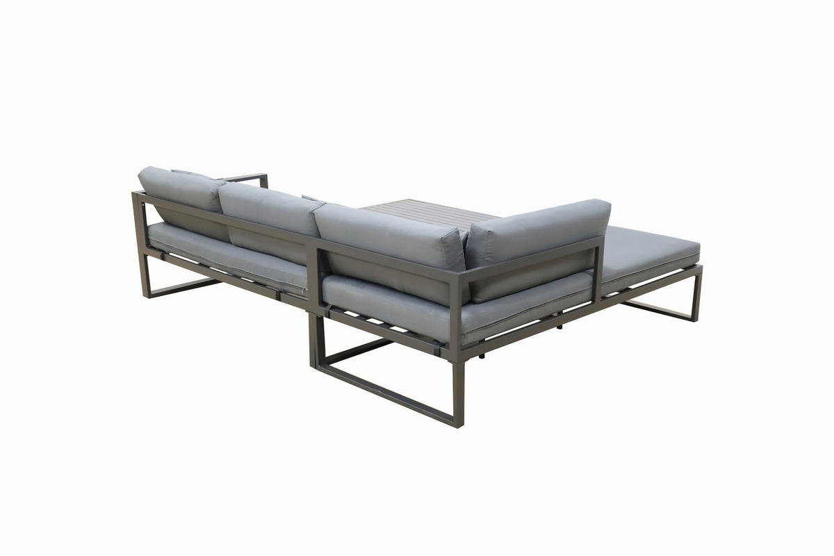 LOUNGE GARNITURA   metal, tekstil  antracit, siva    - siva/antracit, Moderno, metal/tekstil (180/248cm) - Ambia Garden