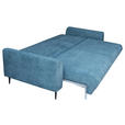 SCHLAFSOFA mit Liegefunktion, Schlafen auf Sitzhöhe, Rücken echt Chenille Petrol - Petrol/Schwarz, KONVENTIONELL, Textil/Metall (235/90/104cm) - Carryhome