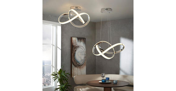 LED-DECKENLEUCHTE - Chromfarben, Design, Kunststoff/Metall (59/29/59cm) - Ambiente