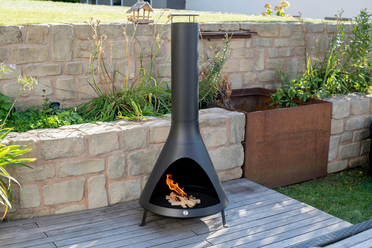 GRILLSCHALE - Schwarz, KONVENTIONELL, Metall (70/70/160cm)