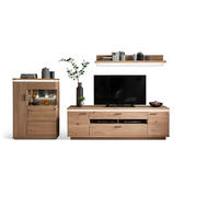 WOHNWAND Barcelona  in Eichefarben  315/175/50 cm  - Eichefarben/Anthrazit, Design, Glas/Holz (315/175/50cm) - Livetastic