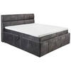 BOXBETT  in Dunkelgrau  - Dunkelgrau/Schwarz, KONVENTIONELL, Kunststoff/Textil (180/200cm) - Modante
