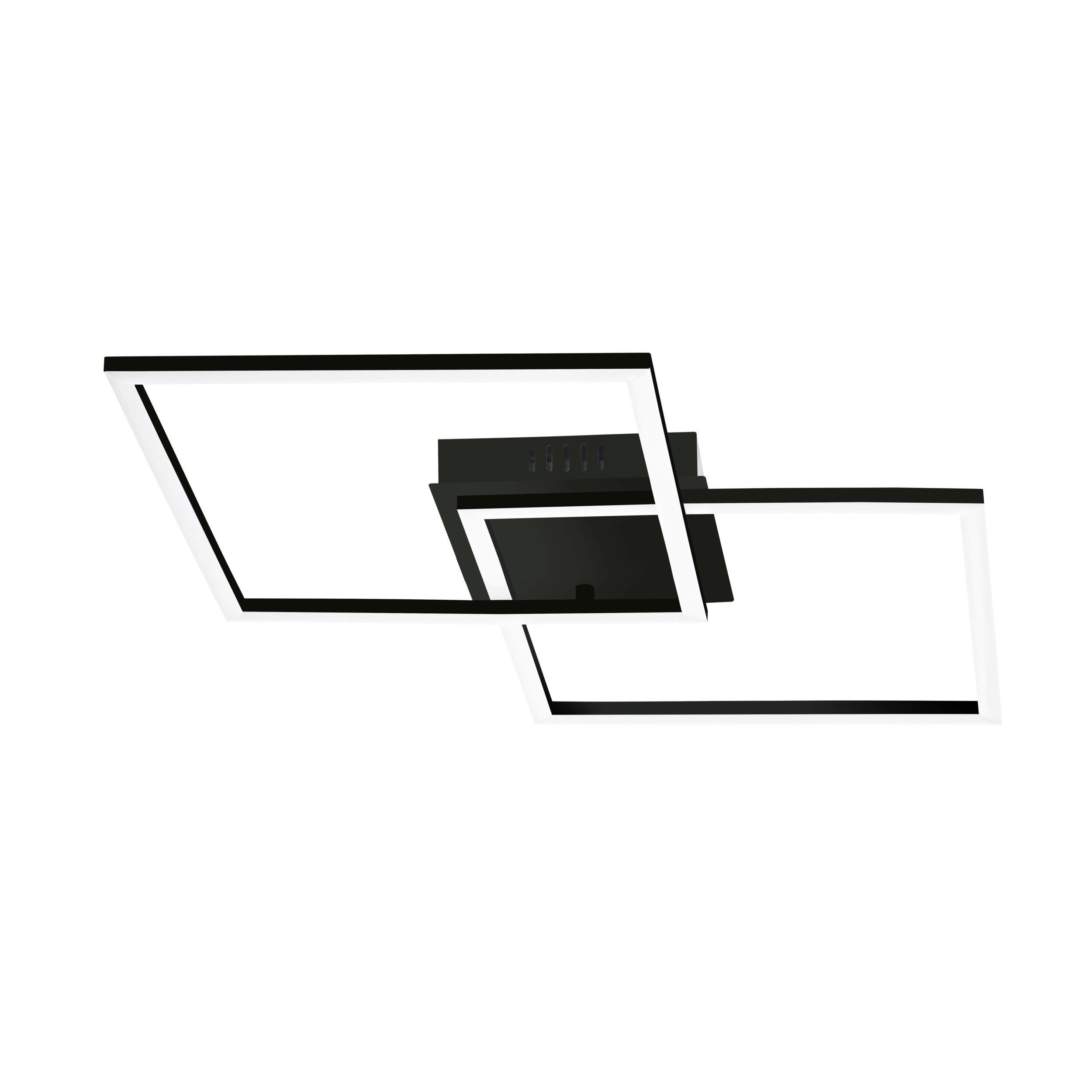 BADEZIMMER-DECKENLEUCHTE Sueli 66,5/41,5/6 cm  - Schwarz/Weiß, Design, Kunststoff/Metall (66,5/41,5/6cm) - Celina