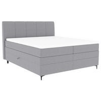 BOXSPRINGBETT 180/200 cm  in Hellgrau  - Hellgrau/Schwarz, KONVENTIONELL, Textil/Metall (180/200cm) - Boxxx
