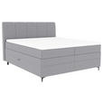 BOXSPRINGBETT 180/200 cm  in Hellgrau  - Hellgrau/Schwarz, KONVENTIONELL, Textil/Metall (180/200cm) - Carryhome