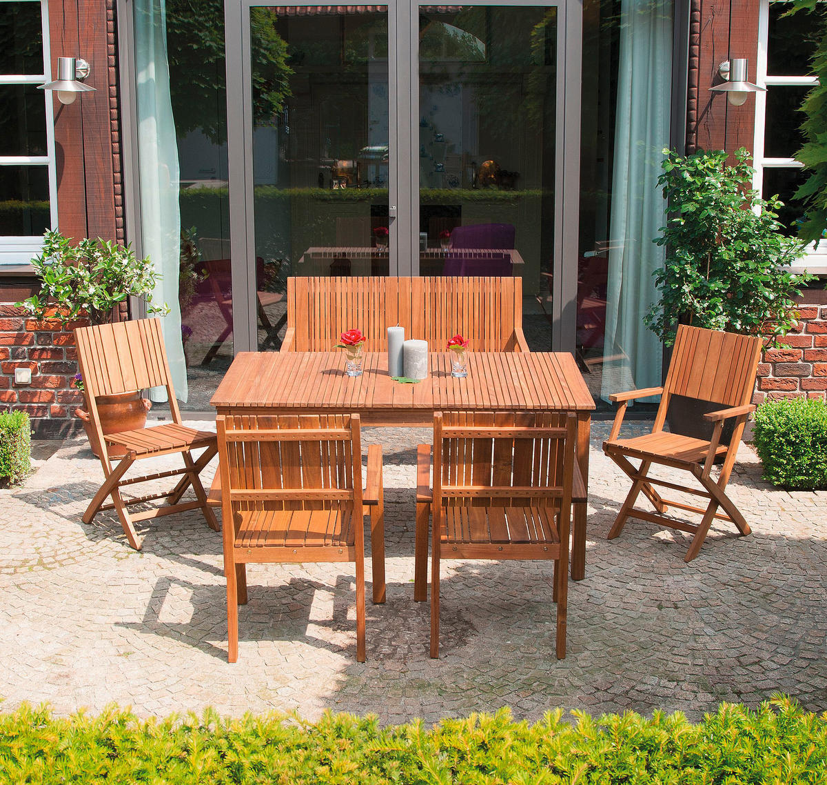 GARTENTISCH Holz Akaziefarben rechteckig  - Akaziefarben, KONVENTIONELL, Holz (150/90/74cm) - Siena Garden