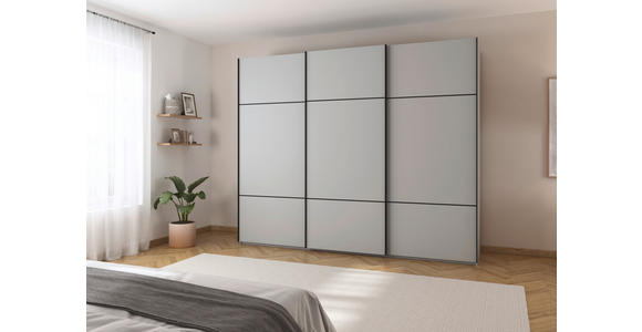 SCHWEBETÜRENSCHRANK 242/223/68 cm 3-türig Grau - Schwarz/Grau, KONVENTIONELL, Holzwerkstoff/Metall (242/223/68cm) - Novel