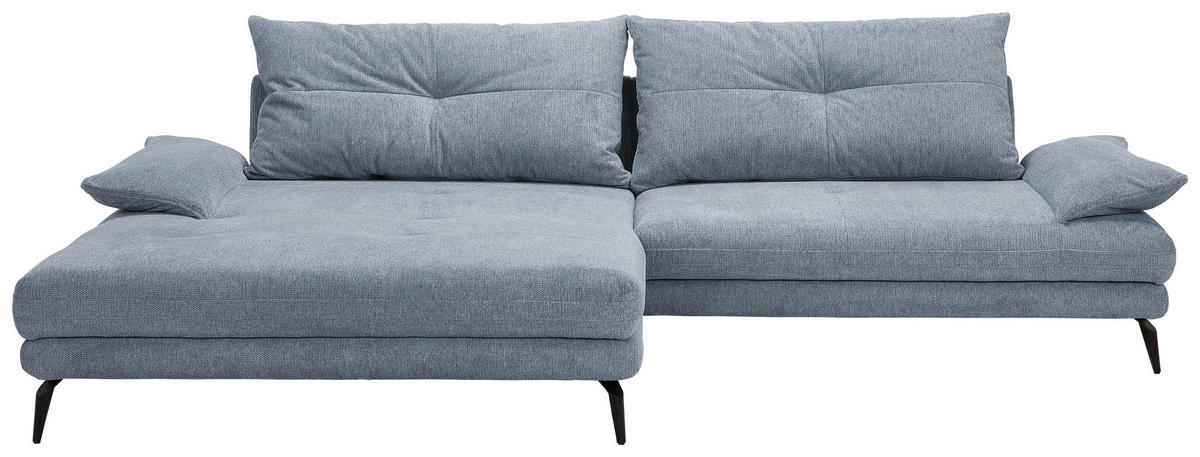 HÖRNSOFFA i flatväv blå  - blå/svart, Design, metall/textil (176/294cm) - MID.YOU
