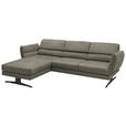 ECKSOFA in Flachgewebe Grün  176-217/259-307 cm  - Schwarz/Grün, Design, Textil/Metall (176-217/259-307cm) - Dieter Knoll