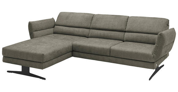 ECKSOFA in Flachgewebe Grün 176-217/259-307 cm - Schwarz/Grün, Design, Textil/Metall (176-217/259-307cm) - Dieter Knoll
