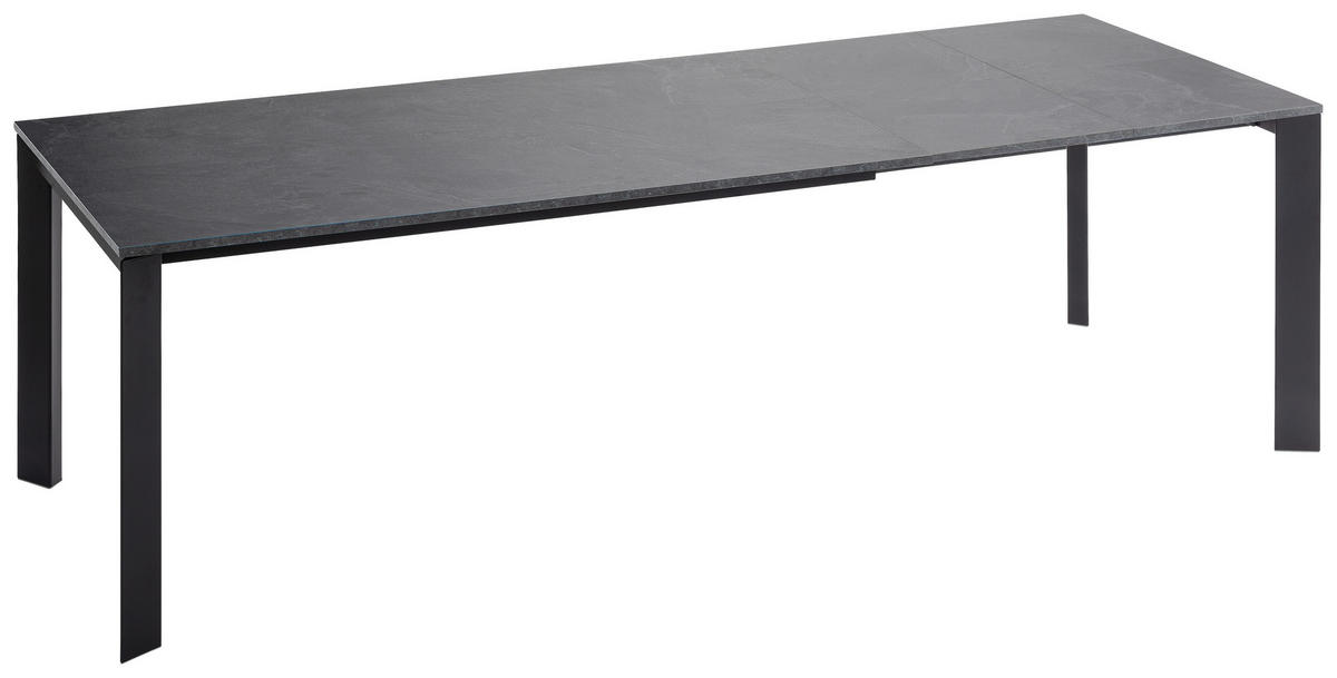 ESSTISCH in Metall, Holzwerkstoff 160-250/90/75 cm  - Schieferfarben/Schwarz, Design, Holzwerkstoff/Metall (160-250/90/75cm) - Novel