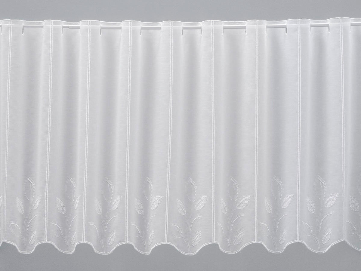 VITRÁZSFÜGGÖNY 45 cm  - fehér, Basics, textil (45cm)