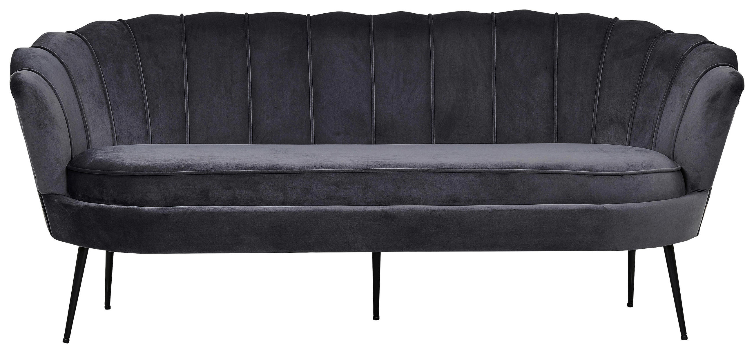 2-SITZER-SOFA Schwarz, Dunkelgrau  - Dunkelgrau/Schwarz, Design, Textil/Metall (180/78.5/78cm) - Livetastic