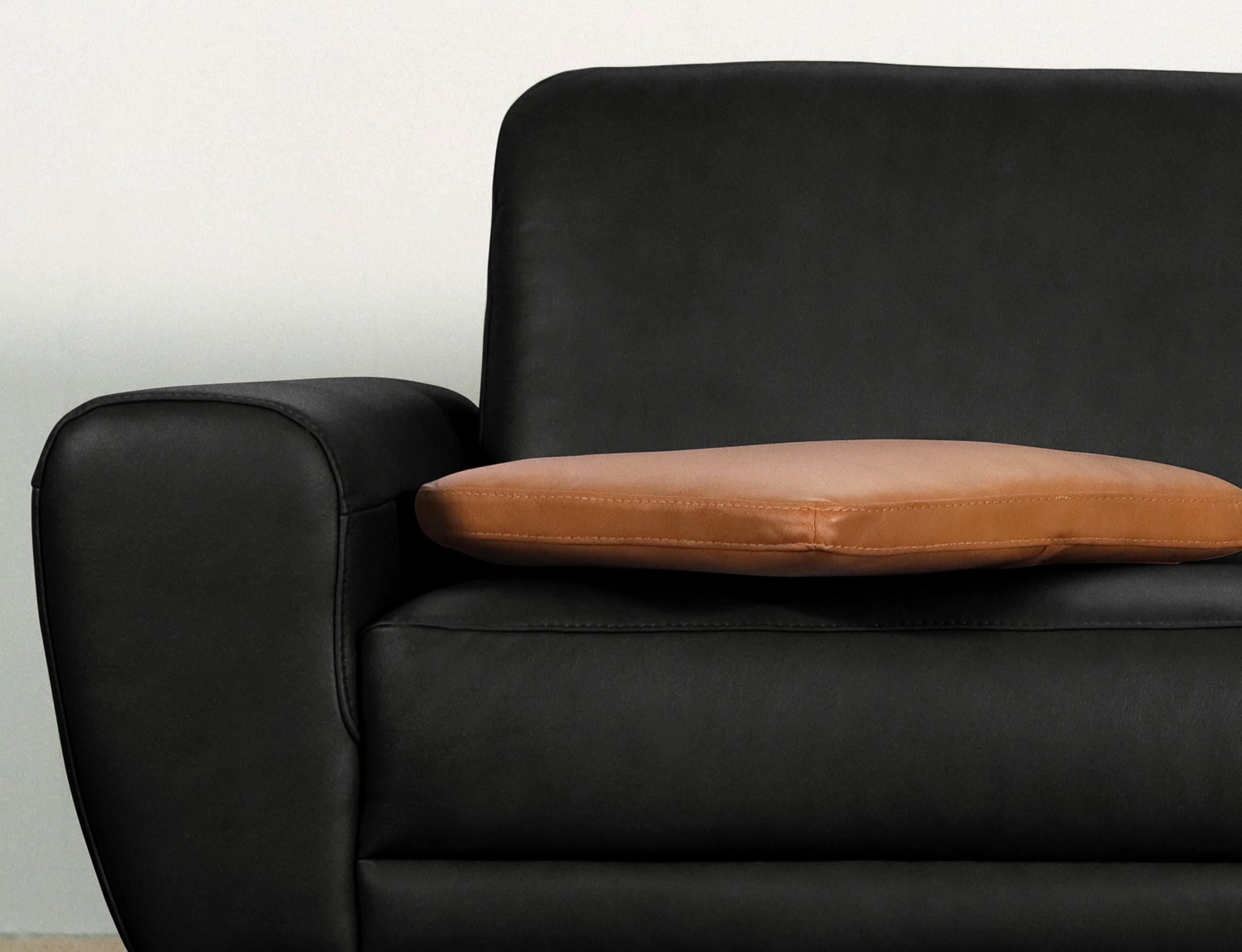 ZIERKISSEN   52/42/7 cm  - Cognac, Design, Leder (52/42/7cm) - Livetastic