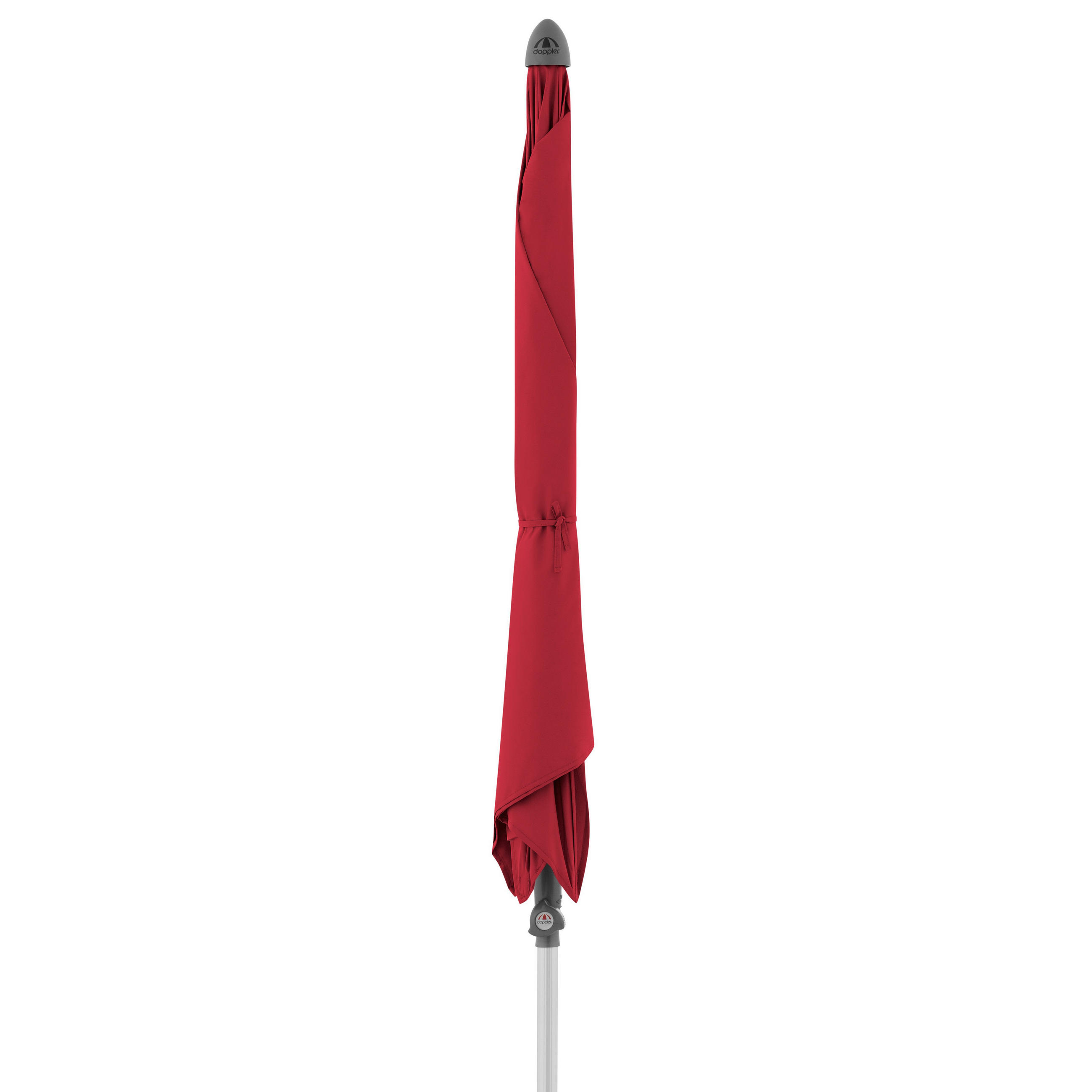 SONNENSCHIRM 225x120 cm Rot  - Silberfarben/Rot, KONVENTIONELL, Textil/Metall (225/120cm) - Doppler