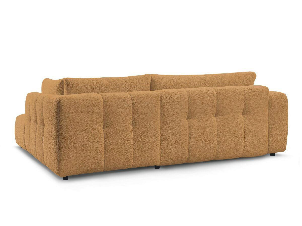 ECKSCHLAFSOFA EVEREST Bouclé Gelb  inkl. Rückenkissen, Schlaffunktion  - Gelb/Schwarz, MODERN, Kunststoff/Textil (282/204cm)