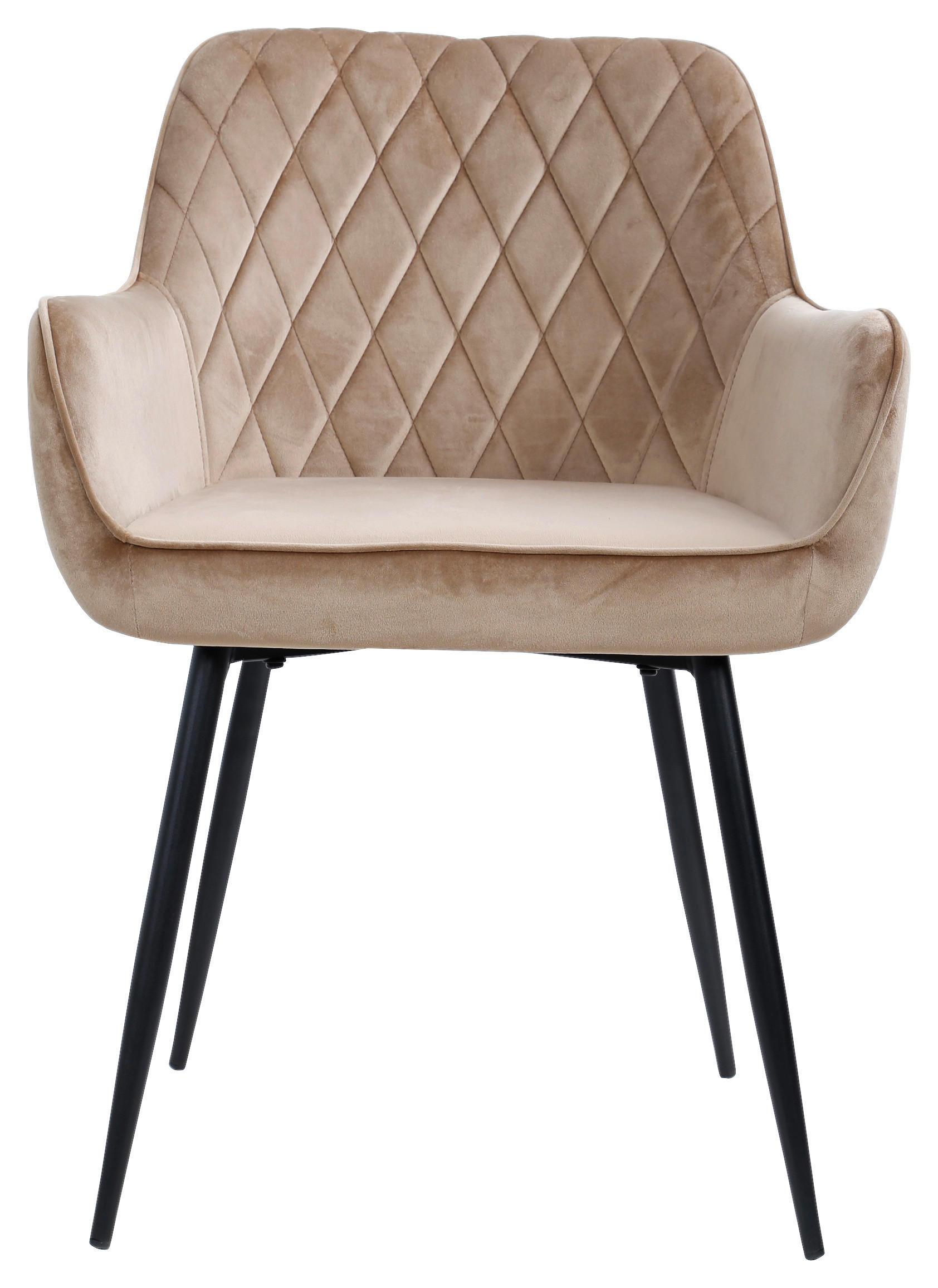 SCAUN CU BRAȚE in negru, bej  - bej/negru, Design, metal/textil (56/79/58cm) - Carryhome