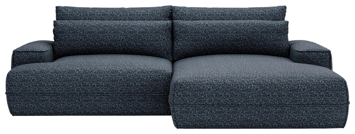 ECKSOFA in Struktur Blau  - Blau/Schwarz, Design, Kunststoff/Textil (272/156cm) - Livetastic