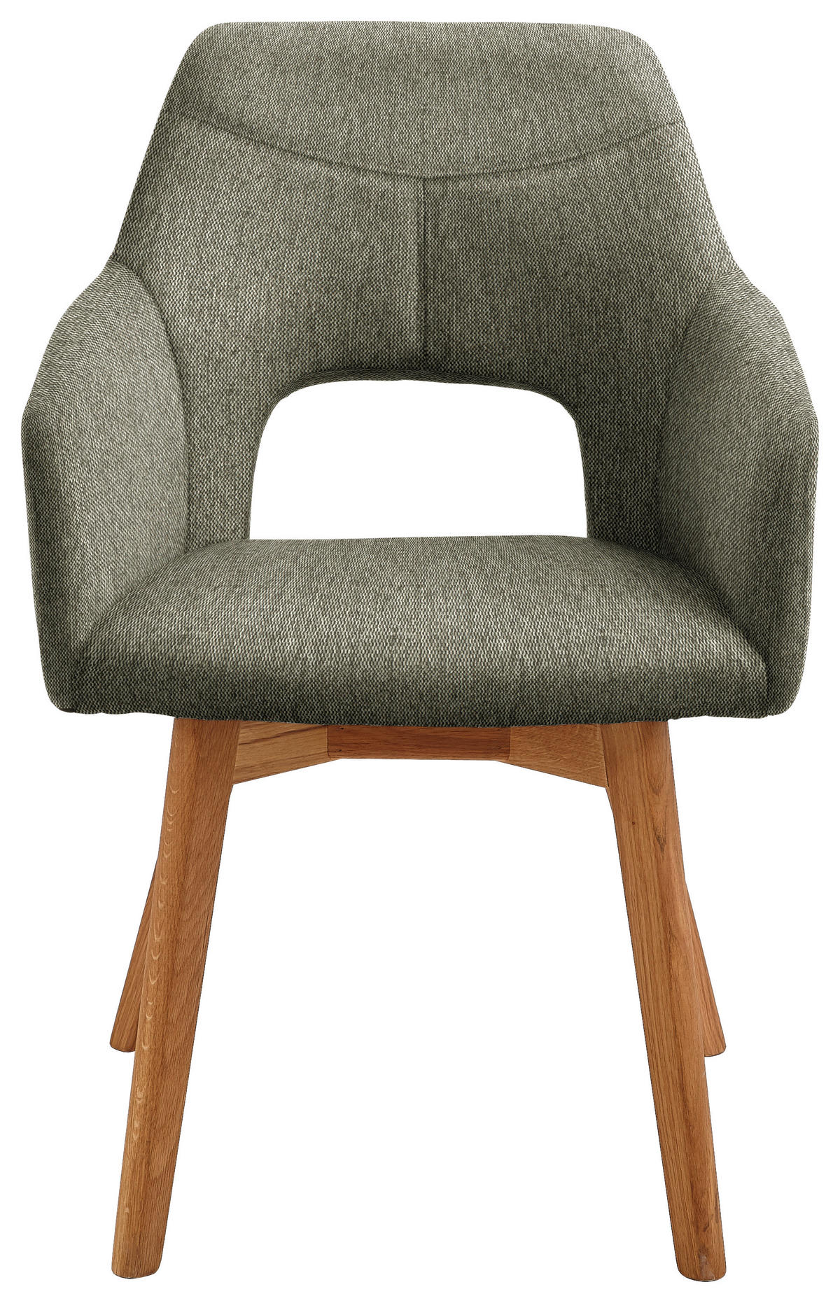 ARMLEHNSTUHL drehbar  in Webstoff  - Eichefarben/Olivgrün, Design, Holz/Textil (57/84/57cm) - Voleo