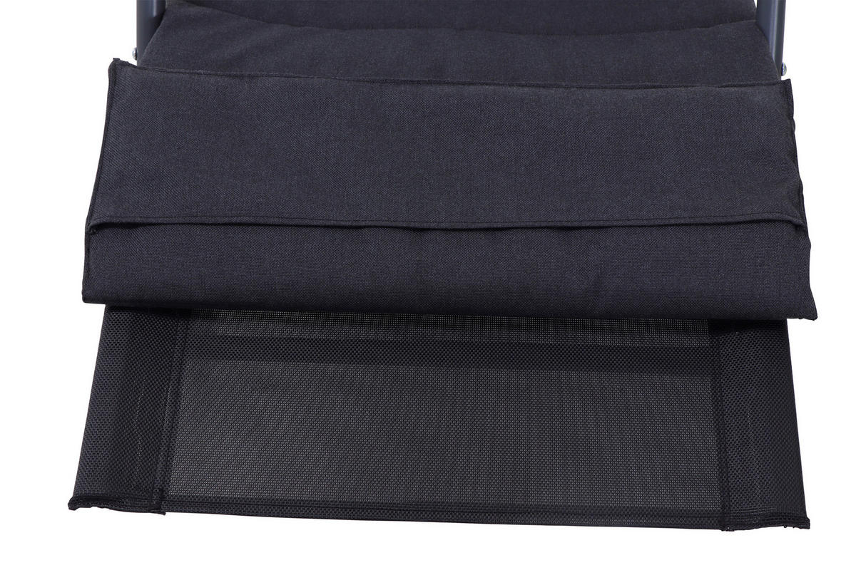 GARTEN-RELAXLIEGE 57/81/143 cm  - Schwarz, KONVENTIONELL, Kunststoff/Textil (57/81/143cm) - Siena Garden