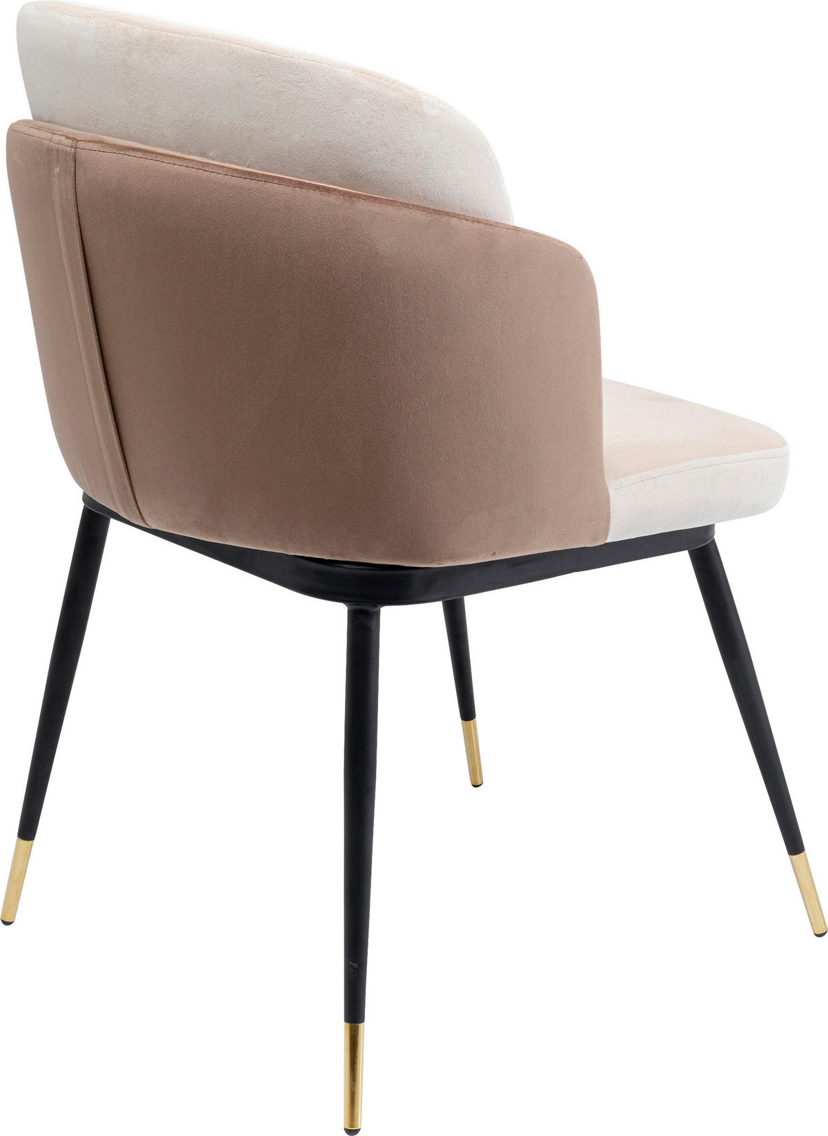STUHL Samt Schwarz, Goldfarben, Beige  - Beige/Goldfarben, Design, Textil/Metall (52/81/58cm) - Kare-Design