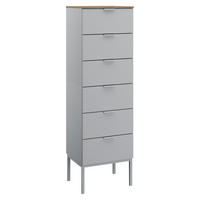 KOMMODE  in 40/138/42 cm  - Eichefarben/Alufarben, Trend, Holzwerkstoff/Kunststoff (40/138/42cm) - Stylife