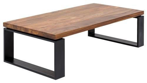 Couchtisch "WL5.650" , Sheesham massiv 115/60/35 cm rechteckig Sheeshamfarben  - Sheeshamfarben/Schwarz, Design, Holz/Metall (115/60/35cm) - MID.YOU