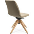 STUHL  in Echtleder pigmentiert Holz, Leder  - Eichefarben/Beige, Design, Leder/Holz (46/82,5-85,25/55cm) - Johann Jakob