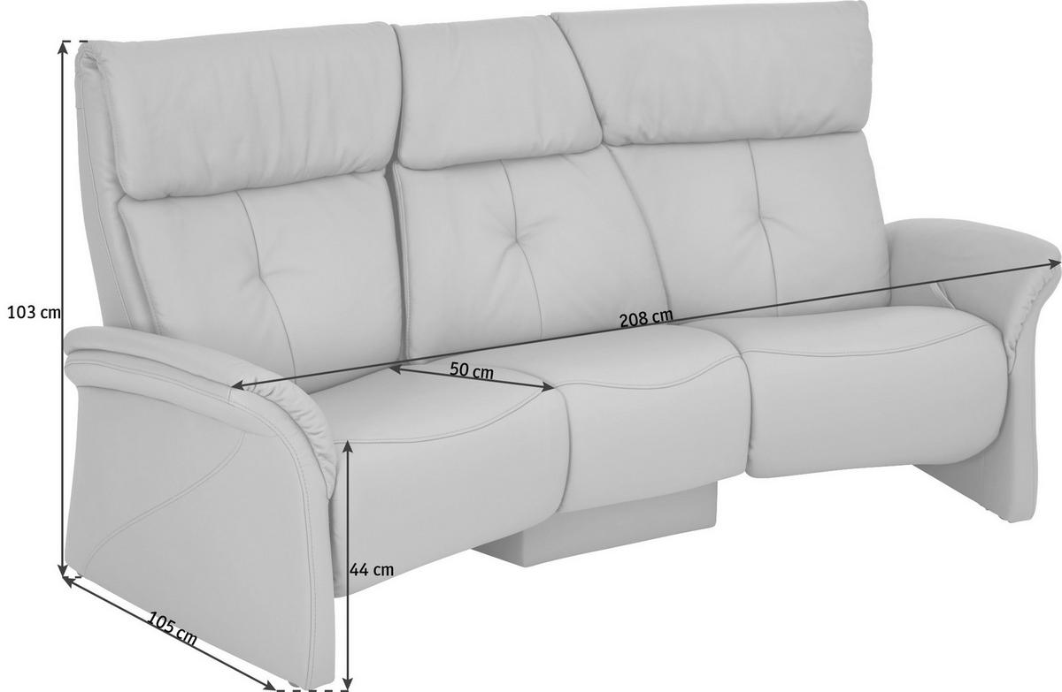 TRAPEZSOFA in Echtleder Gelb  - Gelb, Konventionell, Leder (208/107/103cm) - Himolla Komfortklass