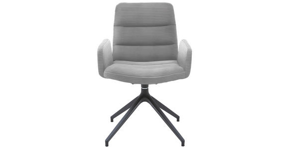 ARMLEHNSTUHL  in Cord  - Schwarz/Grau, Design, Textil/Metall (61/88/66cm) - Dieter Knoll