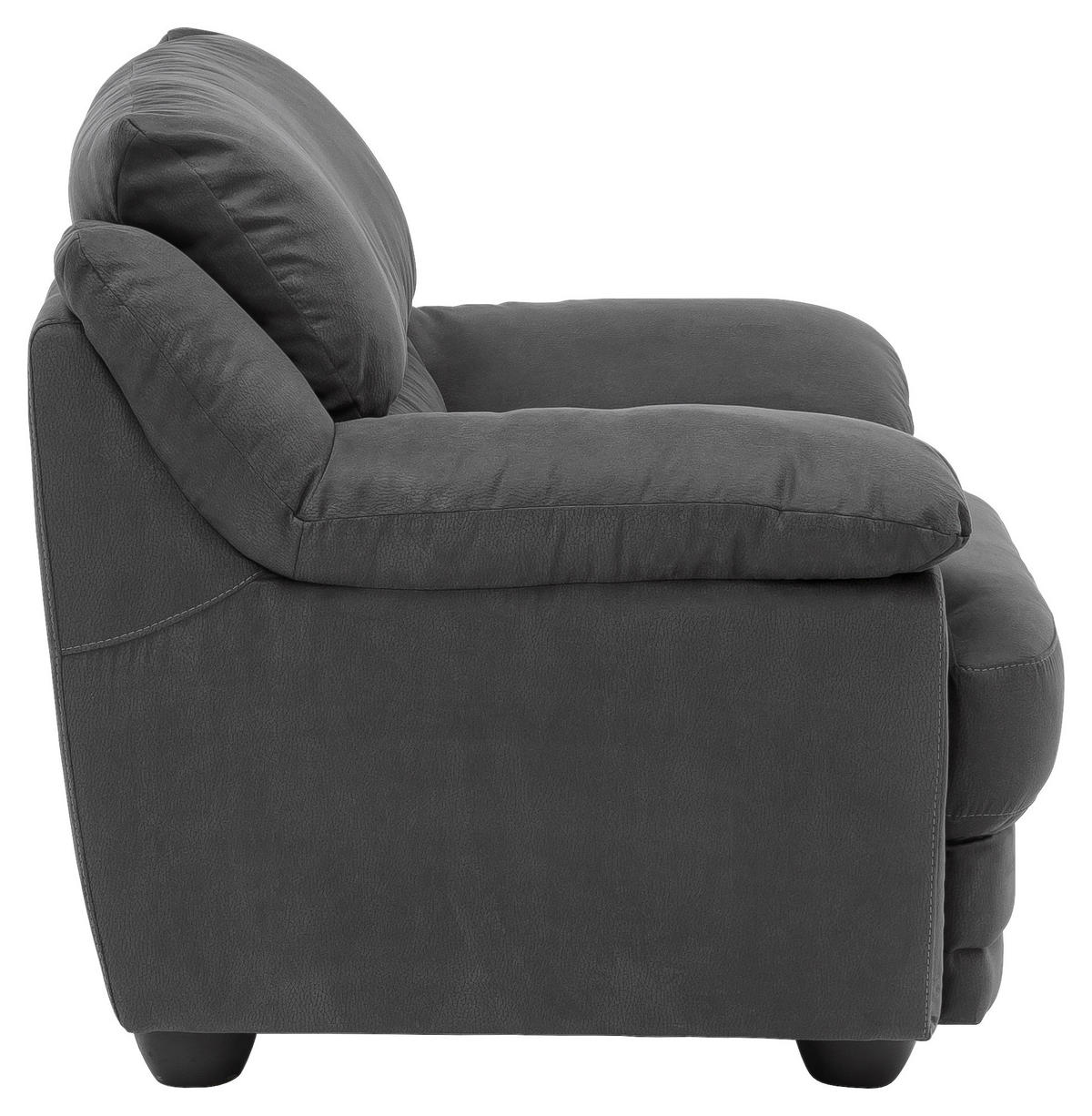 SESSEL Mikrofaser Dunkelgrau    - Dunkelgrau/Schwarz, Design, Kunststoff/Textil (117/97/100cm) - Livetastic