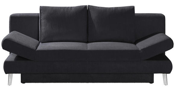 SCHLAFSOFA  in Cord Dunkelgrau  - Chromfarben/Dunkelgrau, Design, Textil/Metall (200/85/90cm) - Xora