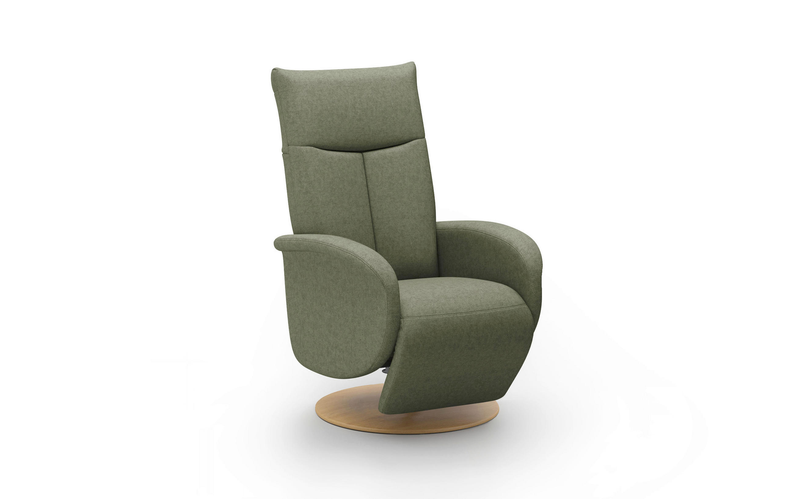 RELAXSESSEL Textil Olivgrün  - Eichefarben/Olivgrün, Konventionell, Holzwerkstoff/Textil (75/112/82cm) - Sit & More