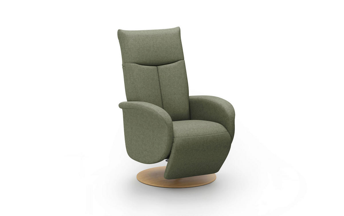 RELAXSESSEL Textil Olivgrün  - Eichefarben/Olivgrün, Konventionell, Holzwerkstoff/Textil (75/112/82cm) - Sit & More