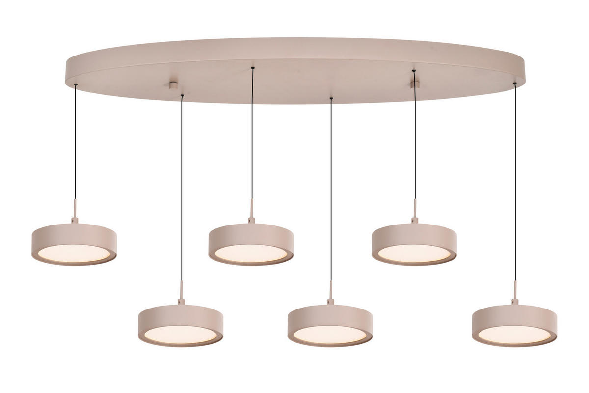 LED-HÄNGELEUCHTE Valensole 117,5/150/36,5 cm  - Sandfarben, Design, Metall (117,5/150/36,5cm)