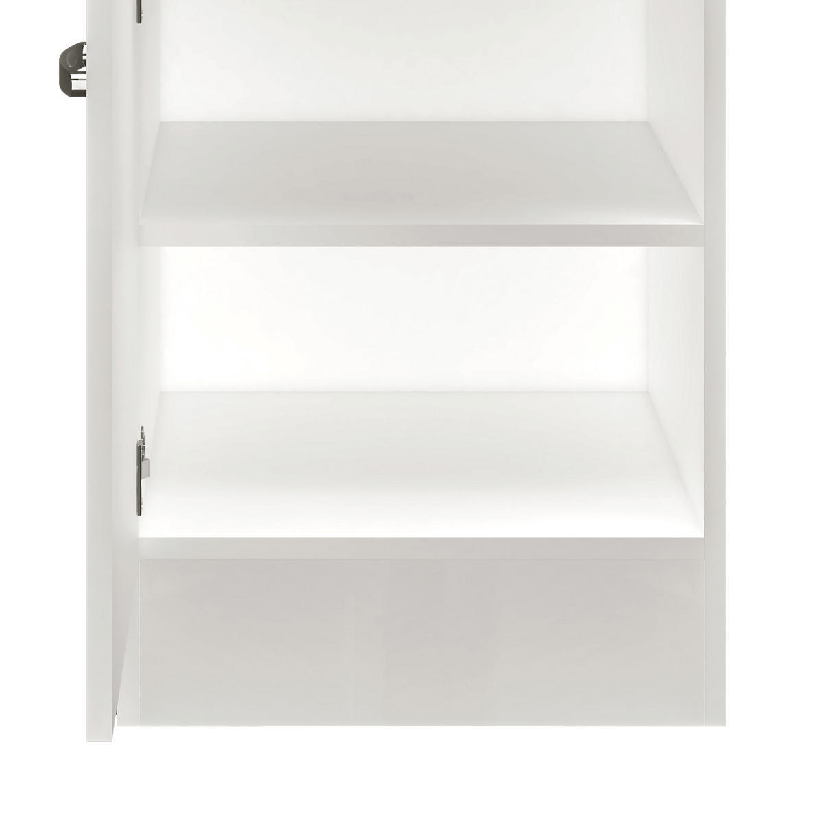 KÜCHENUNTERSCHRANK 50/86/60 cm  in Weiß, Weiß Hochglanz  - Schieferfarben/Edelstahlfarben, MODERN, Holzwerkstoff/Metall (50/86/60cm) - FlexWell