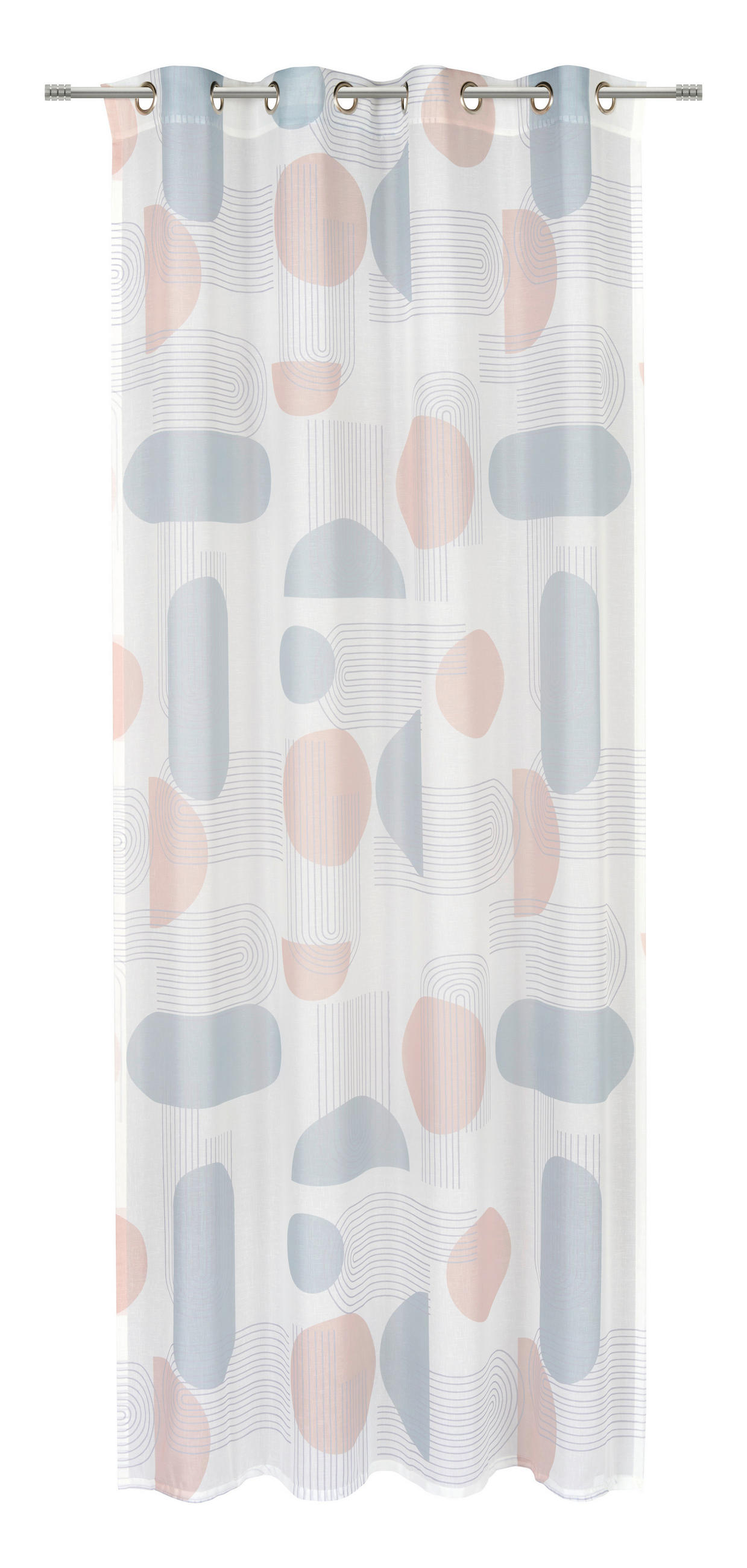 ZAVESA Z OBROČKI  prosojno   140/245 cm  - meta zelena/oranžna, Design, tekstil (140/245cm) - Esposa