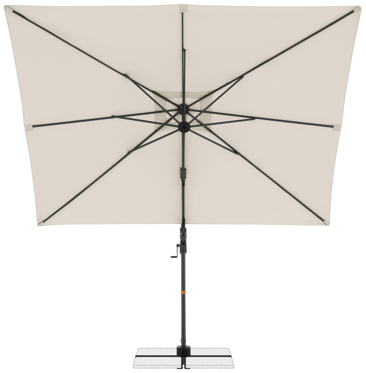 AMPELSCHIRM 300x240 cm  - Anthrazit/Naturfarben, Basics, Textil/Metall (320/240cm) - Doppler