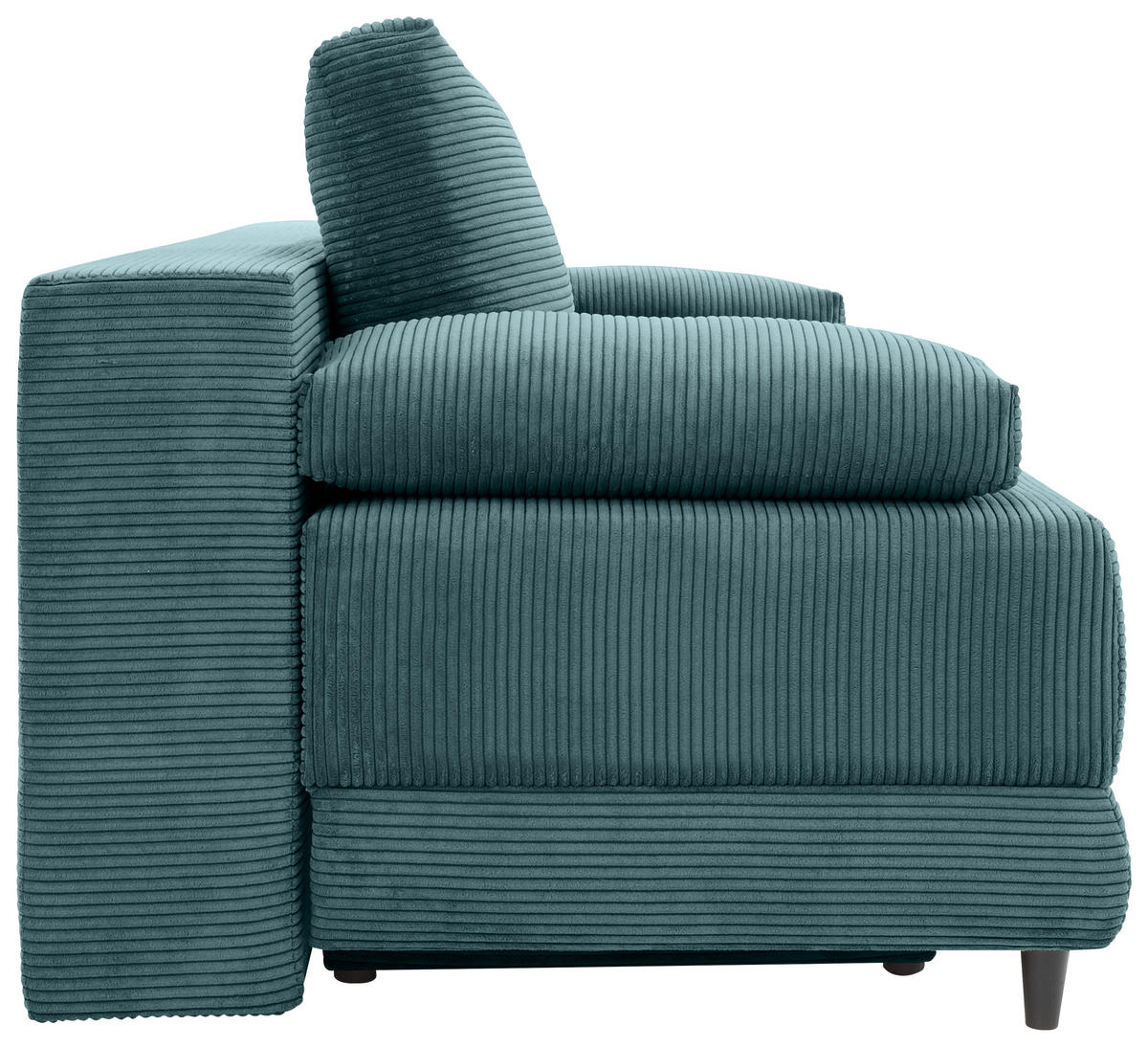 SCHLAFSOFA  mit Liegefunktion, Schlafen auf Sitzhöhe, Rücken echt Cord Petrol  - Petrol/Schwarz, KONVENTIONELL, Holz/Textil (196/96/103cm) - Carryhome