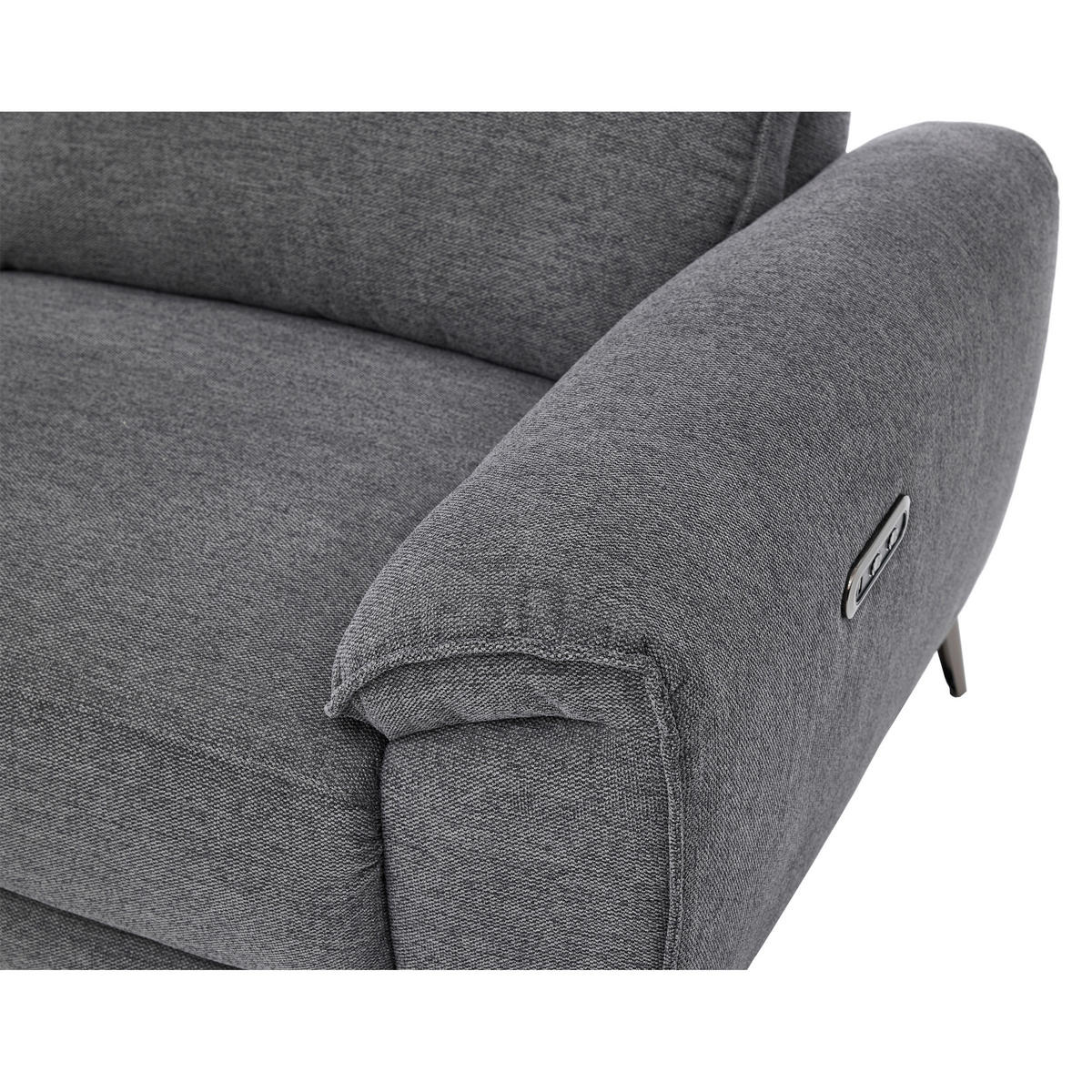 ECKSOFA Dunkelgrau Webstoff  - Chromfarben/Dunkelgrau, Design, Textil/Metall (168/272cm) - Carryhome