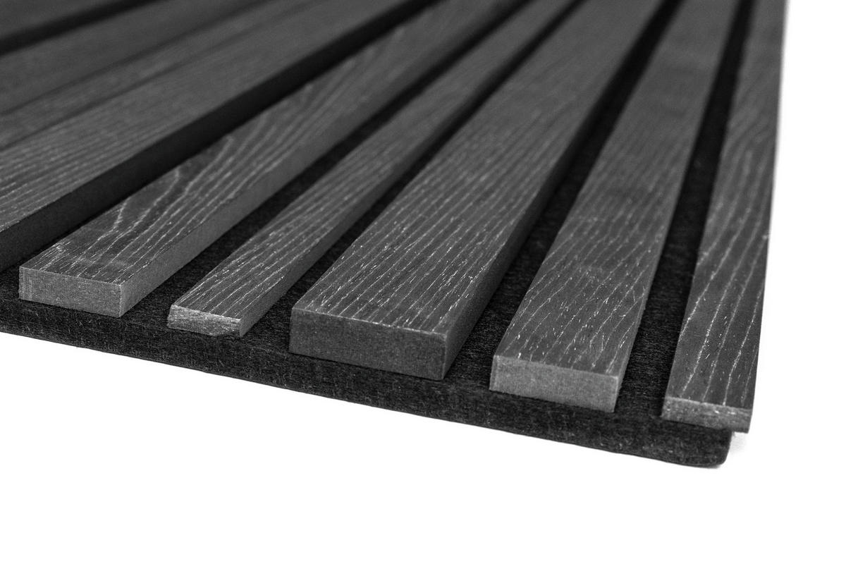 AKUSTIKPANEEL EICHE SCHWARZ 4-er Set  - Schwarz, MODERN, Holz (52/120cm)